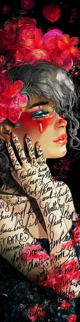 Free unique bookmark featuring writing on skin